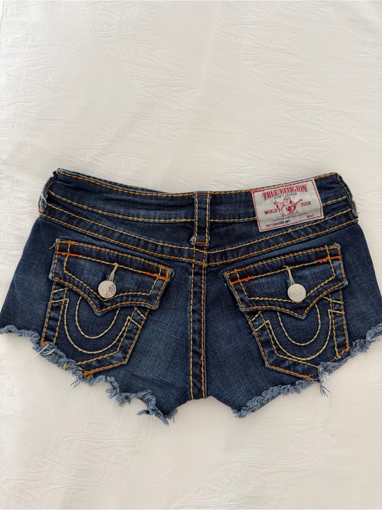 True Religion Pants - True Religion Dark Blue Denim Frayed Cutoff Shorts NWOT